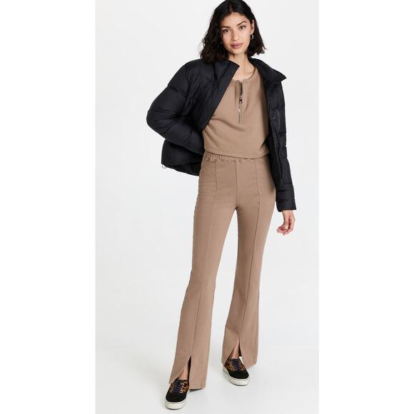 Good American Essentials Front Seam Split Flare Sweats in‎ Putty Size Large - Picture 1 of 12